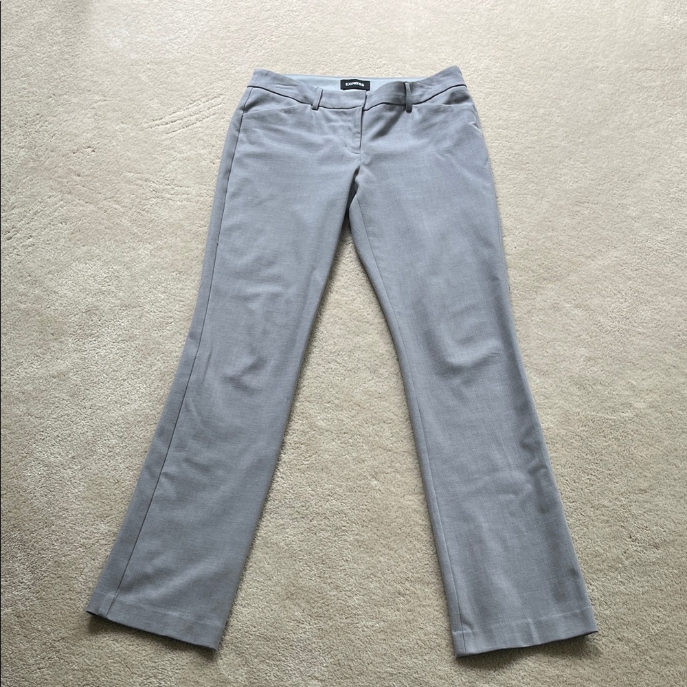Express Women's Editor Barely Boot Gray Pants